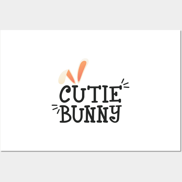 Simple Cutie Bunny Easter Typography Wall Art by Jasmine Anderson